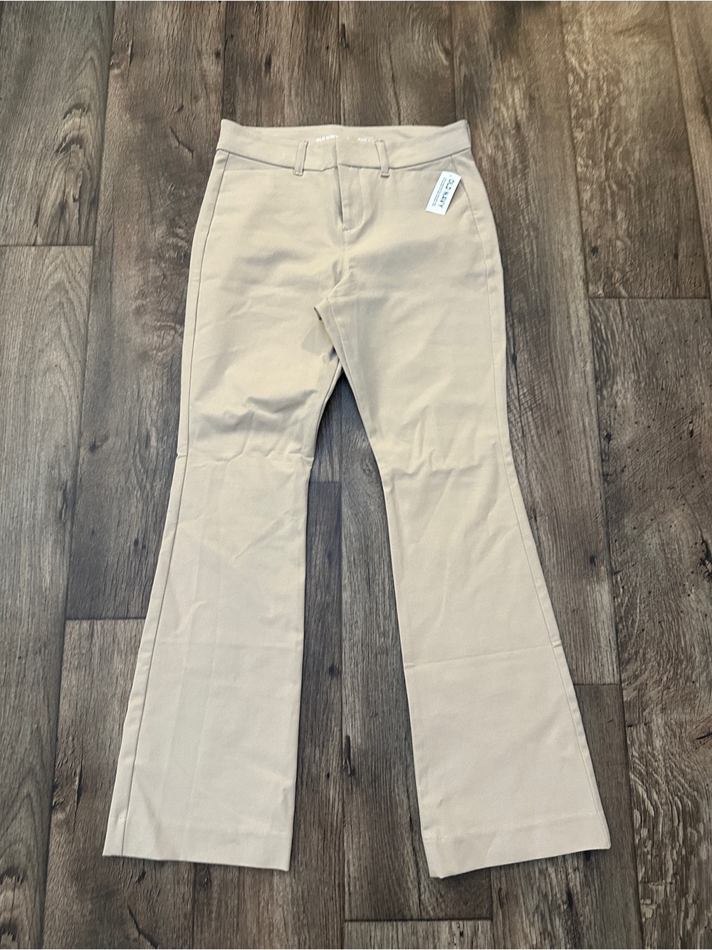 Old Navy High Rise Pixie Flare Pants Women’s Size 2 Petite Beige NEW